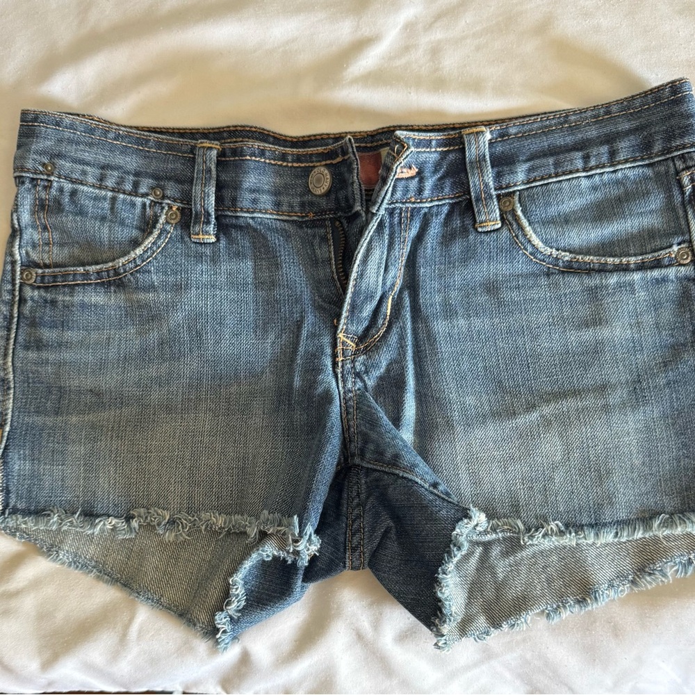 Old Navy Ultra Low Waist Cut-Off Jean Shorts Frayed Hem